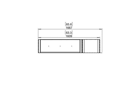 Ecosmart Fire Flex 60PN.BXR Peninsula Fireplace Insert - Black Finish / Stainless Steel Burner - ESF.FX.60PN.BXR